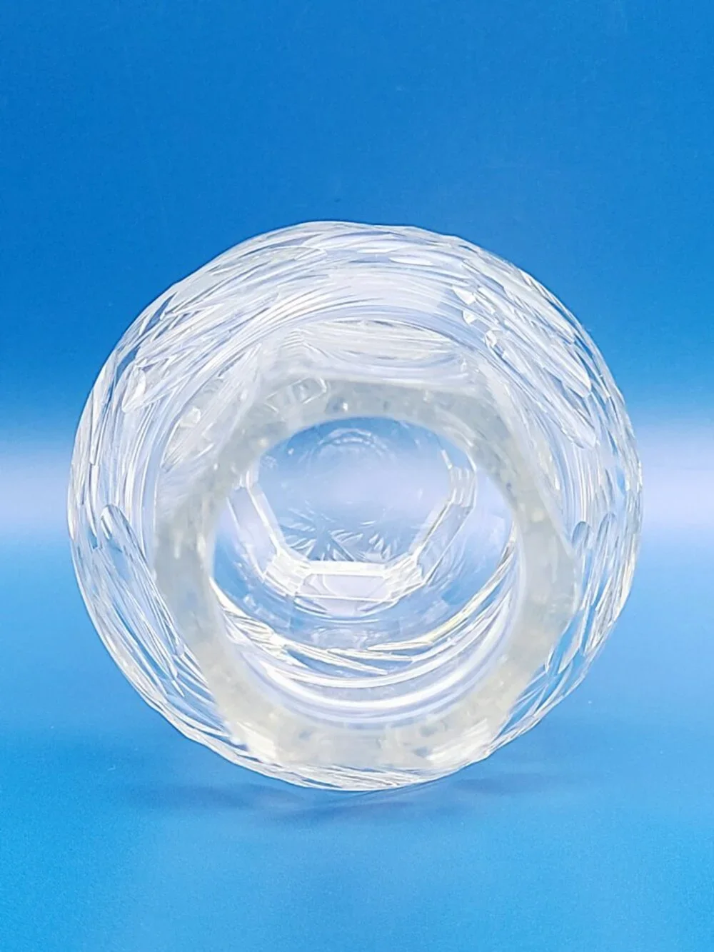 Unique Vintage Art Deco MCM Style Cut Crystal Vase 9